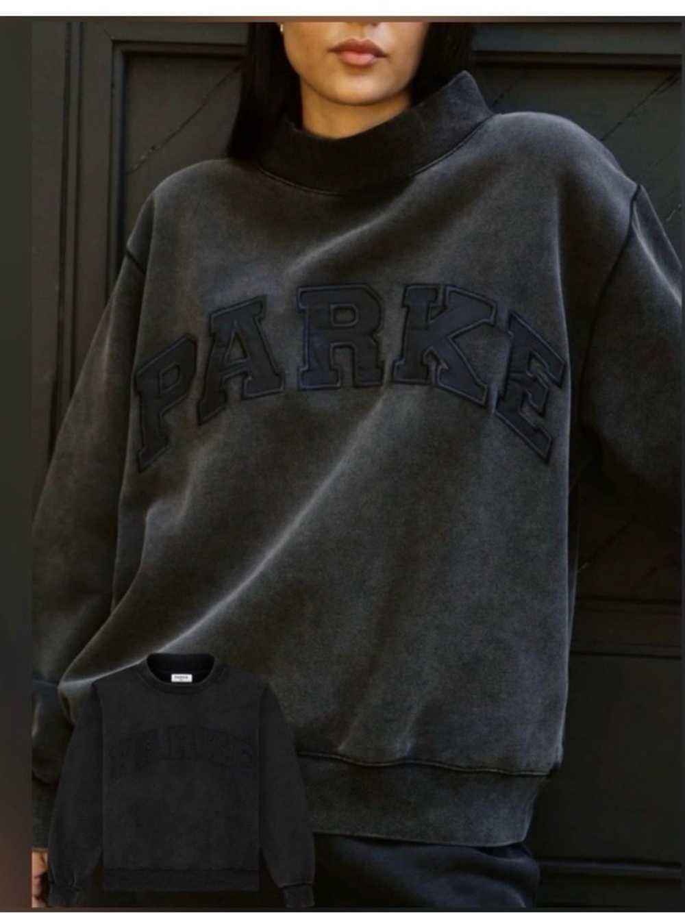 Parke Halloween Black Mockneck Sweatshirt